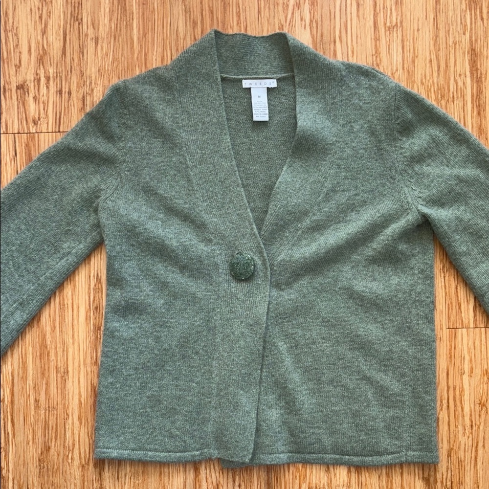Green Open Cardigan